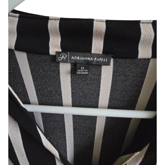 The "Work-to-Weekend" Vertical Stripped Blouse By Adrianna Papell Size M - Picture 3 of 4
